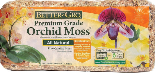 50450 Premium Grade Moss-100% Natural for Orchids, Ferns, and Hostas, Excellent for Hanging Baskets and Propagating Plants Sphagnum Moss, 190 Cu. In, Tan