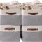 Storage Bins Fabric Storage Baskets for Shelves, Linen Closet Organization Toys Nursery (Grey and White, Large - 4 Pack)