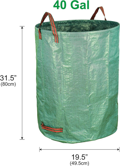 3-Pack 40 Gallon Yard Waste Bags - Reuseable Heavy Duty Gardening Bags, Lawn Pool Garden Leaf Waste Bag