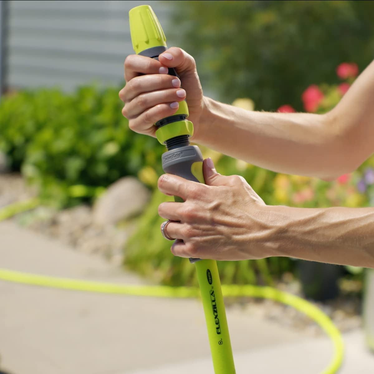 Garden Lead-In Hose with Swivelgrip, 5/8 In. X 10 Ft., Heavy Duty, Lightweight, Drinking Water Safe, Zillagreen - HFZG510YWS-E