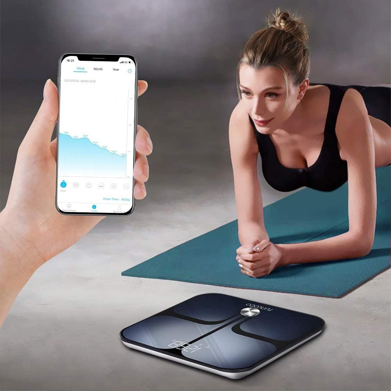 Digital Scale,  Wi-Fi Bluetooth Auto, Switch Smart Scale Digital Weight, Premium Body Fat Scale for Weight, 14 Body Composition Monitor, Support Multiple Users, Auto-Recognition