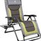 Oversize XL Zero Gravity Recliner Padded Patio Lounger Chair with Adjustable Headrest Support 350Lbs (Olive Green)