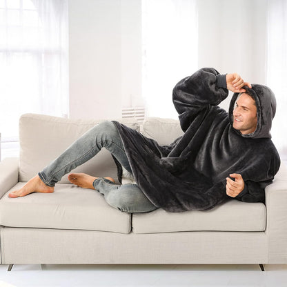 Wearable Blanket Hoodie, Oversized Sherpa Hooded Blanket Sweatshirt, Super Warm and Cozy Hoodie Blanket for Women Men Adults