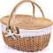 Wicker Picnic Basket with Lid and Handle Sturdy Woven Body with Washable Lining for Easter,Mother'S Day,Outdoor Camping