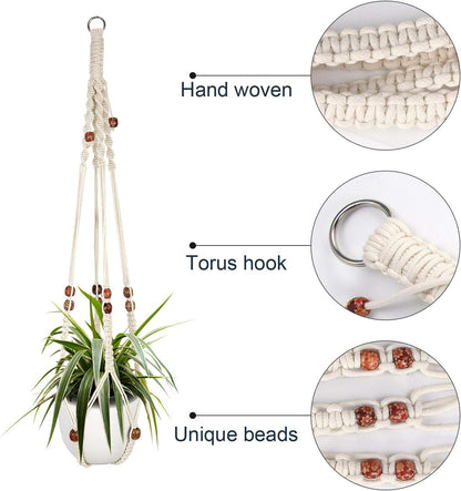 Macrame Plant Hanger, 2 Packs Plant Hangers, Hanging Planter for Indoor Plants Decorative Macrame Pot Hanger for Home Decor