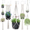 Macrame Plant Hangers, Hanging Planters Set of 5 with 5 Hooks, Hanging Planters for Indoor and Outdoor Plant Décor, Different Tier (5 Sizes) Beige